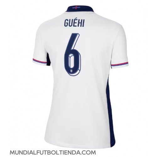 Camiseta Inglaterra Marc Guehi #6 Primera Equipación Replica Eurocopa 2024 para mujer mangas cortas